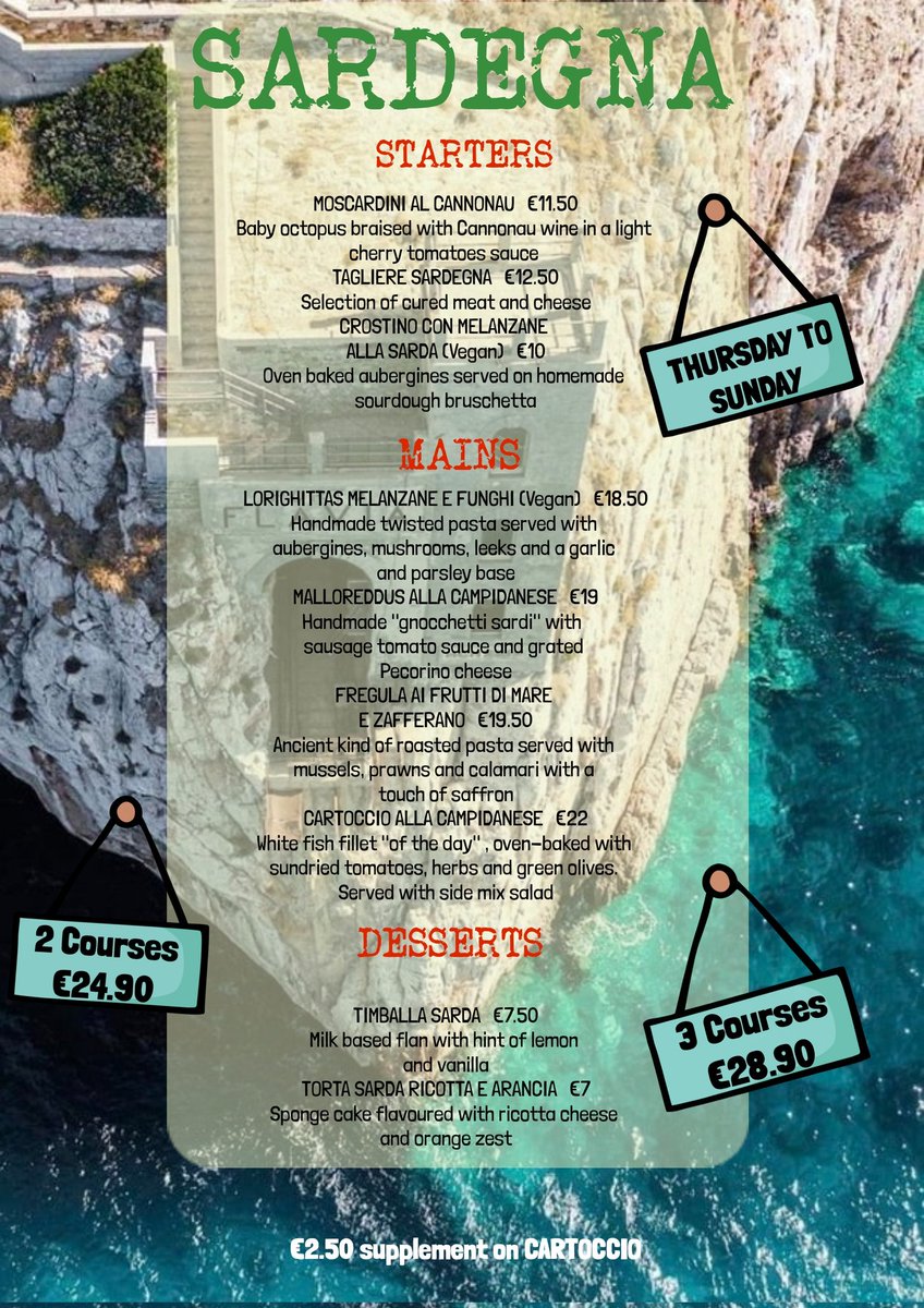 What about a lunch or dinner in Sardinia?

August "Italian Journey" New Stop

Let's move to the fabulous SARDEGNA