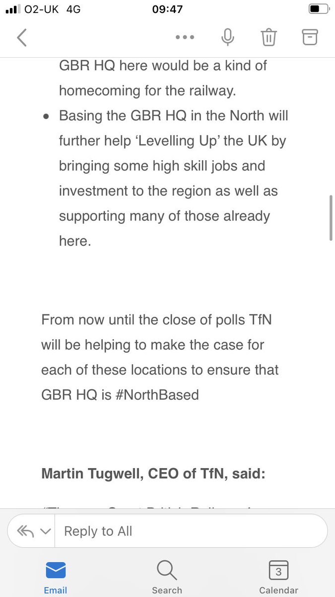 The GBR headquarters can be anywhere as long as it’s based in the North says @Transport4North