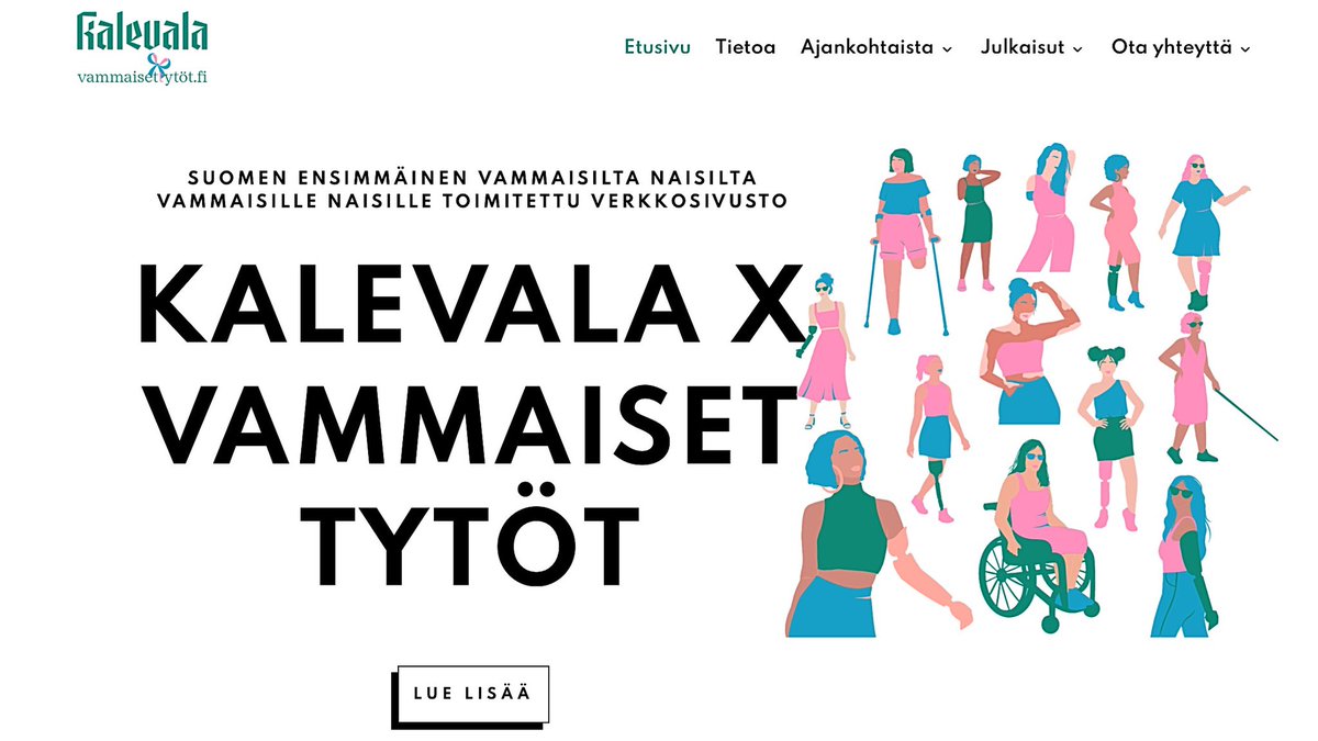 Tärkeää!
Suomen ensimmäinen vammaisilta naisilta vammaisille naisille toimitettu verkkosivusto vammaisettytot.fi
#KalevalaXVammaisettytot #VammaisetTytot #VammaisetNaiset @rusettiry