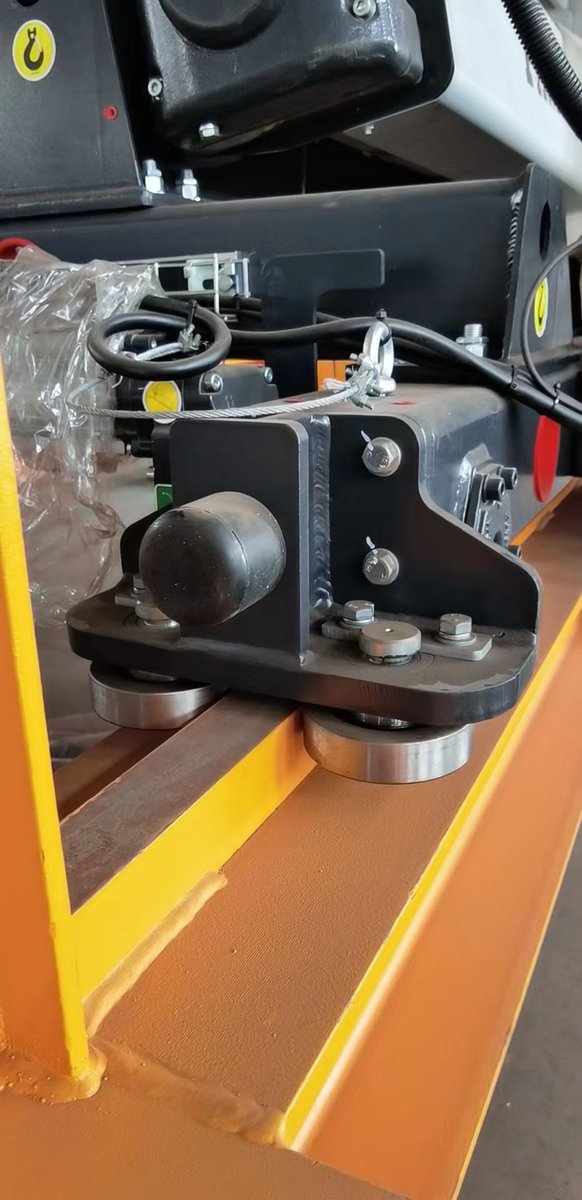 Close view of end carriage guide wheel #lifting #liftingequipment #cranes #cranelife #construction #industrialservices #engineering #heightsafety #projects #quality