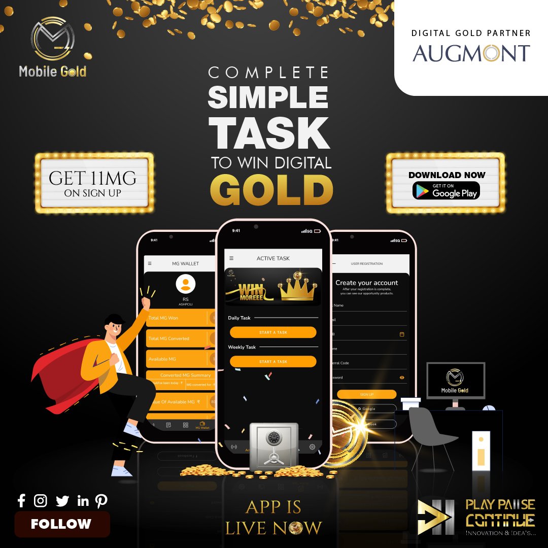HITESHC21856879's tweet photo. Doing by simple tasks you can win Digital Gold 🪙
.
On sign up get assure 11 MG
.
Download Now 👇
https://t.co/qW9tq9dqlM
.
#investment #digitalcurrency #digitalgoldinvestment #digitalgold #DigiGold #gold #goldpriceinindia #download #signup #winrewards #windigitalgold #mobilegold https://t.co/acoqo4QZJT