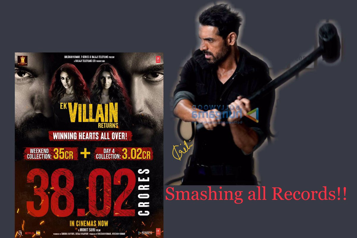 ƘƦƖƬƖ ƘƲMƛƦ (@kritikumar24) on Twitter photo Don’t miss one of the Finest Releases of the year..
#EkVillainReturns
So Rush to your nearest #cinemas NOW🫵🏼
Proving all controversies n critic reviews..WRONG n
smashing all records!!
<a href="/TheJohnAbraham/">John Abraham</a> <a href="/mohit11481/">Mohit D Suri</a> <a href="/officiallyAnkit/">Ankit Tiwari</a> Don’t miss one of the Finest Releases of the year..
#EkVillainReturns
So Rush to your nearest #cinemas NOW🫵🏼
Proving all controversies n critic reviews..WRONG n
smashing all records!!
<a href="/TheJohnAbraham/">John Abraham</a> <a href="/mohit11481/">Mohit D Suri</a> <a href="/officiallyAnkit/">Ankit Tiwari</a>