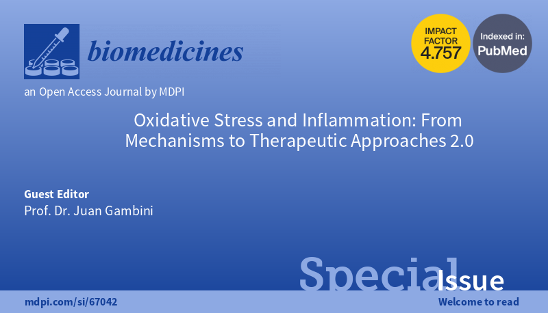 Biomed_MDPI's tweet photo. 𝑺𝒑𝒆𝒄𝒊𝒂𝒍 𝑰𝒔𝒔𝒖𝒆 𝒐𝒇 𝒕𝒉𝒆 𝒅𝒂𝒚 with 17th papers published🙌
Oxidative Stress and Inflammation: From Mechanisms to Therapeutic Approaches 2.0 
📚👉https://t.co/2cKYCms22H #mdpibiomedicines via @Biomed_MDPI 
#oxidativestress #inflammation https://t.co/24AGtc7uib