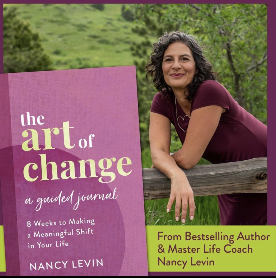 nancylevin's tweet photo. do you want to write but feel stuck looking at a blank page? my new guided journal - THE ART OF CHANGE - is full of prompts to get you going! pre-order now and receive awesome free bonuses too!! https://t.co/NqqVyccJzi https://t.co/T8sQpoDavp