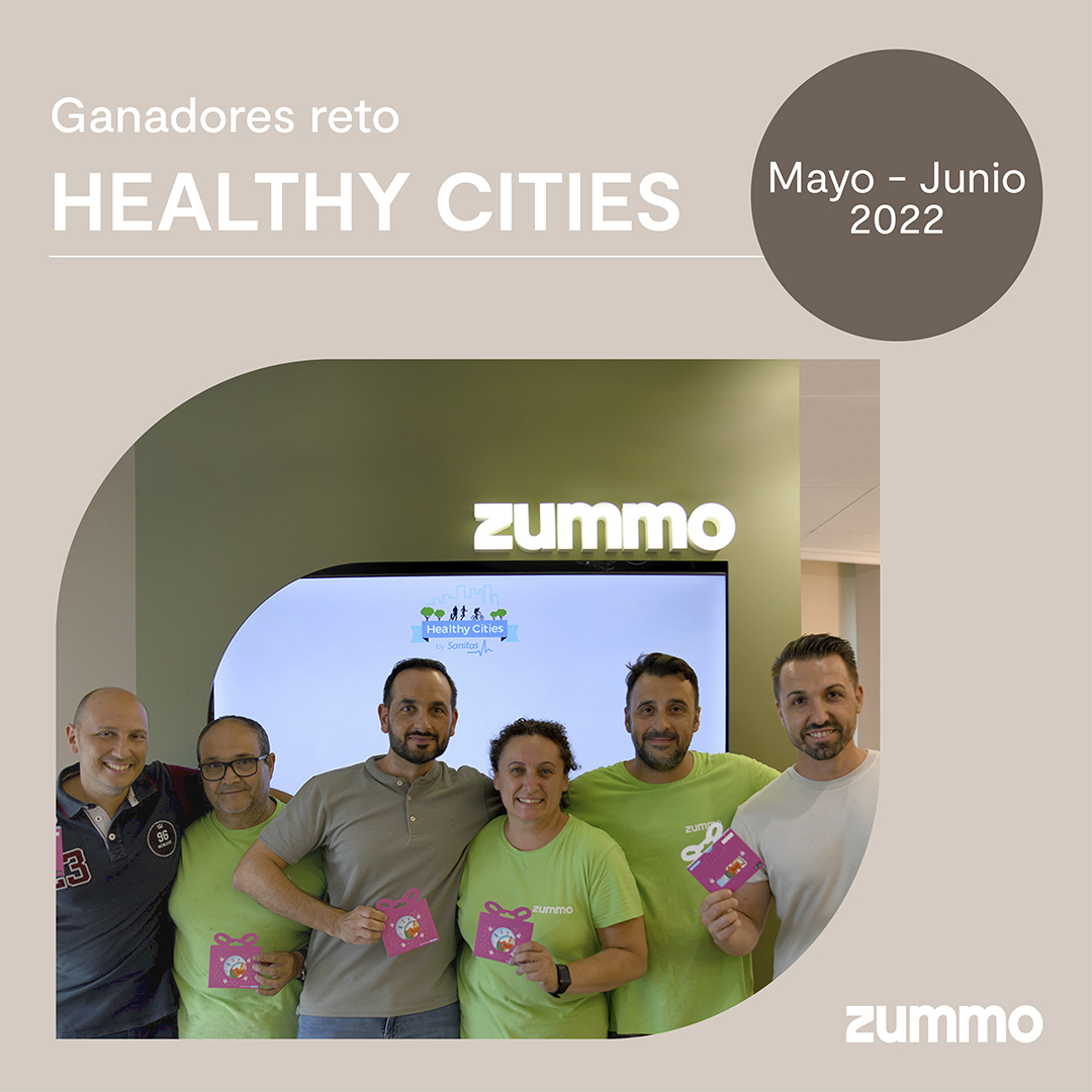 Desde Zummo tenemos el propósito de promover hábitos de vida saludables . Por eso nos hemos unido al reto #Healthycities de Sanitas 🙌.  Pedro, María José, Gabri, Pablo e Iván han sido los ganadores de este reto. ¡Enhorabuena equipo! 💪

#Zummoteam #healthylife #AFreshTouch