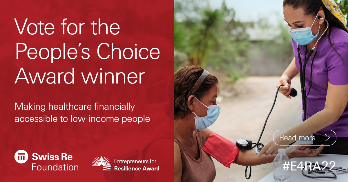 The Swiss Re Foundation is excited to announce the finalists for the 2022 Entrepreneurs for Resilience Award: <a href="/democrance/">Democrance</a> @nucleusis_io and @streamlinehlth. Choose the winner of the People’s Choice Award and vote by September 7: ow.ly/sZKs50KaiXt #Sustainability