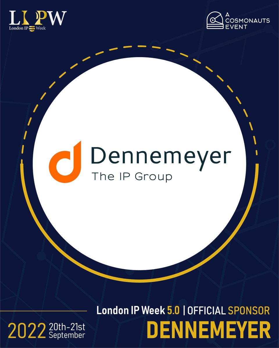 CosmonautsLtd's tweet photo. Say hello to London IP Week event sponsor, @Dennemeyer! 👋
The Dennemeyer Group offers high-quality services for the protection and management of Intellectual Property rights and is committed to being the first-choice partner for customers globally.
#LIPW https://t.co/CuyZ4lDre6