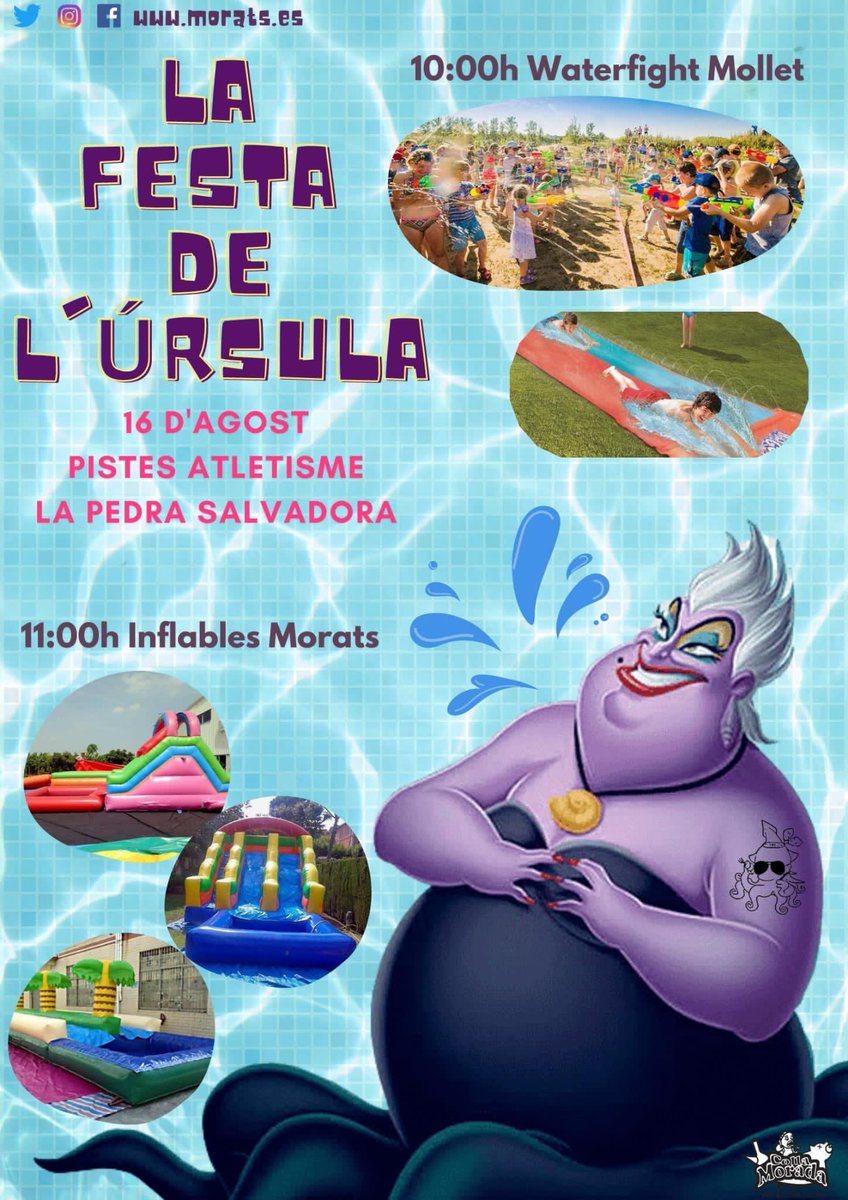 CollaMorada's tweet photo. Vine a gaudir d'una bona remullada amb la nostra waterfight i els nostres inflables! 🔫
Dimarts 16 a partir de les 10 del matí a les pistes d’atletisme . No t'ho perdis!!
#FmMorada #CollaMorada https://t.co/dIOj6ZtCke