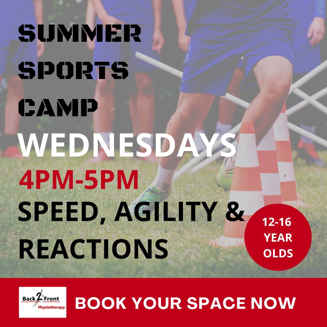 📢 Today 4pm
💪 Speed, Agility &amp; Reactions
Includes:
◼ Agility Drill
◼ Game Scenario Reactions
◼ Sprint Drills
◼ Aerobic Fitness
◼ Programme handout at the end of the session for you to complete at home
Open to boys and girls aged 12-16
£5 per session
back2frontphysio.com/summersportsca…