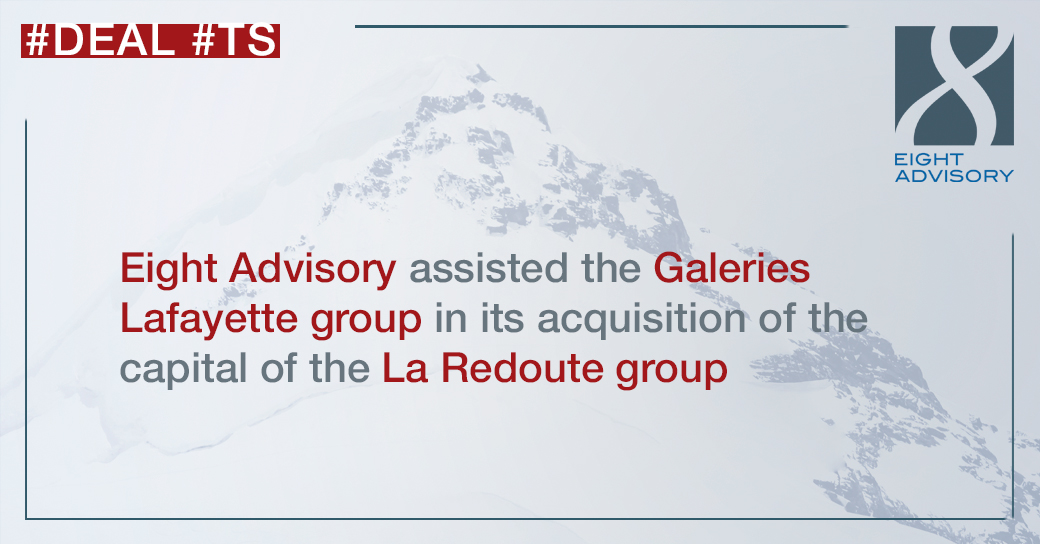 Eight Advisory (@8advisory) on Twitter photo .<a href="/8Advisory/">Eight Advisory</a> assisted the <a href="/G_Lafayette/">GaleriesLafayette</a> group in its acquisition of the capital of the <a href="/LaRedouteFr/">La Redoute</a> group.
👏 Congratulations to our team composed of Eric Demuyt, Florence Khayat and Charles Frassaint.
To read the press release: 8advisory.com/en/eight-advis… .<a href="/8Advisory/">Eight Advisory</a> assisted the <a href="/G_Lafayette/">GaleriesLafayette</a> group in its acquisition of the capital of the <a href="/LaRedouteFr/">La Redoute</a> group.
👏 Congratulations to our team composed of Eric Demuyt, Florence Khayat and Charles Frassaint.
To read the press release: 8advisory.com/en/eight-advis…