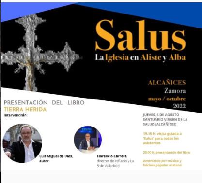 ¡Mañana día 4 tenemos evento! 👀

Luis Miguel de Dios viene a presentar su libro "Tierra herida". 

🔸️ 19:15 - visita guiada a Salus para todos los que vengáis.
🔸️ 20:00 - presentación del libro en el claustro.