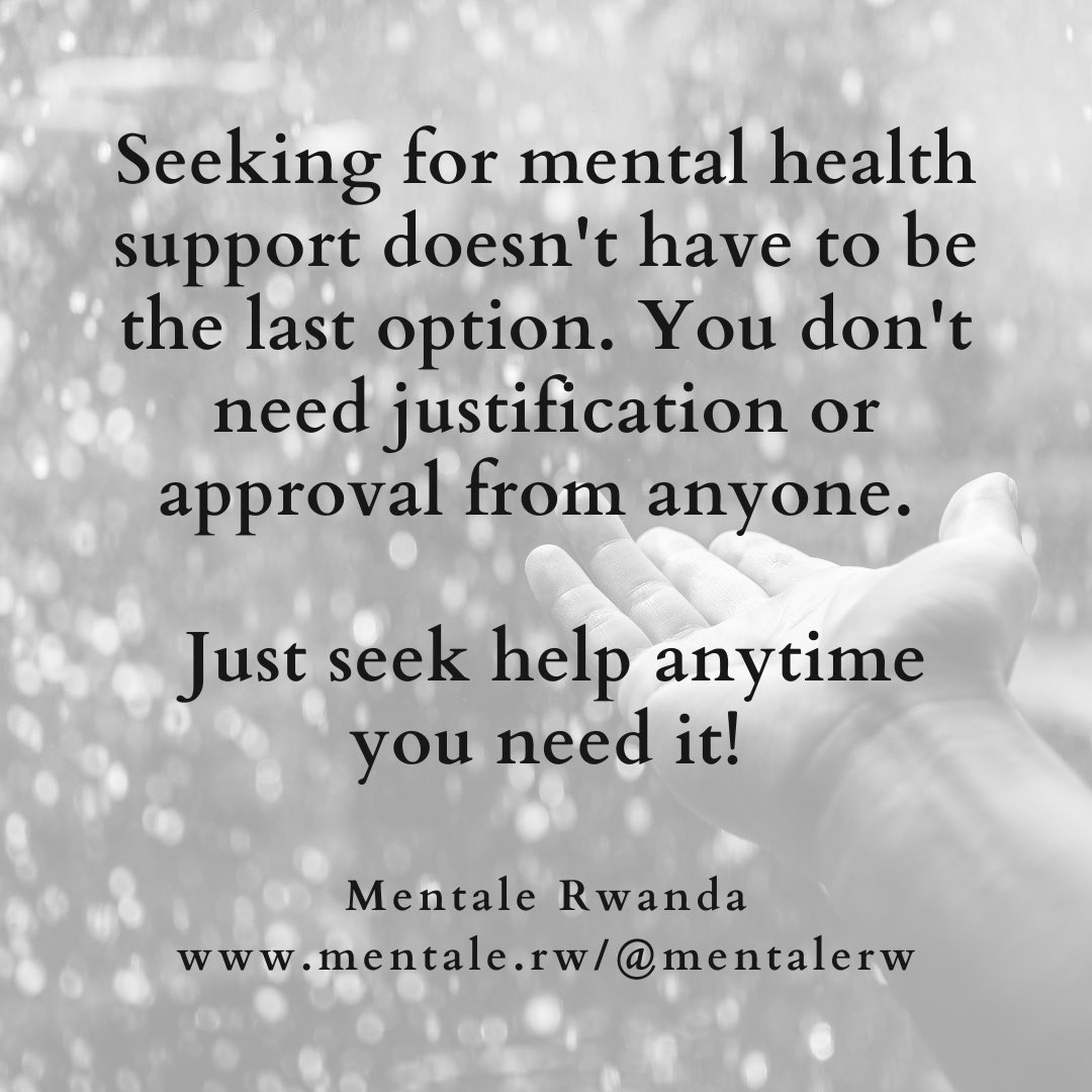 Mental health is vital as well as physical health. Let’s normalize seeking mental health support.

#mentalhealth #mentalhealthawareness #mentalhealthmatters #mentalillness #mentalsupport #mentalerwanda #stopmentalhealthstigma