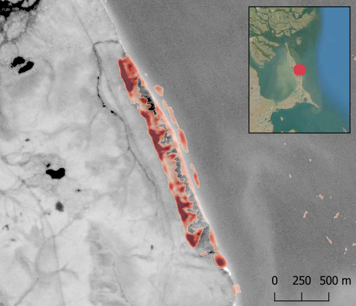 i_nitze's tweet photo. Cool to see improvements in our #AI #thawslump detection model, getting rid of some nasty false positives. 😍😎
@AWI_media GPU running on full steam for more tuning.
@AlexandraVerem @ko_heidler @Permafrost_RS
#permafrost  @planet #landslides #Arctic #remotesensing https://t.co/lCbAlCMaY5