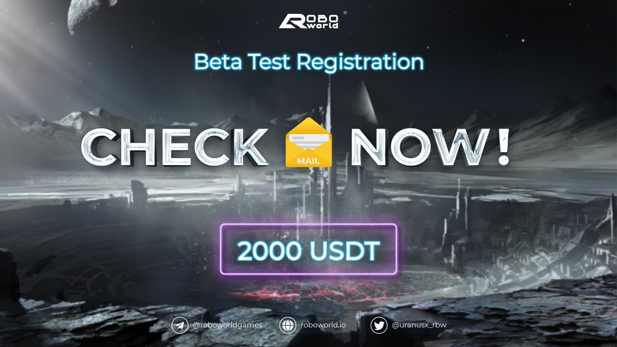 roboworldio's tweet photo. BETA TEST REGISTRATION_CHECK YOUR MAIL 📩

The registration link was sent to all of you. Please check and read your email carefully

⏰ Registration timeline: August 4, 2022, at 1:00 p.m. (UTC)

Countdown Together!
#URA #Roboworld #UranusX https://t.co/kHhQneE29F