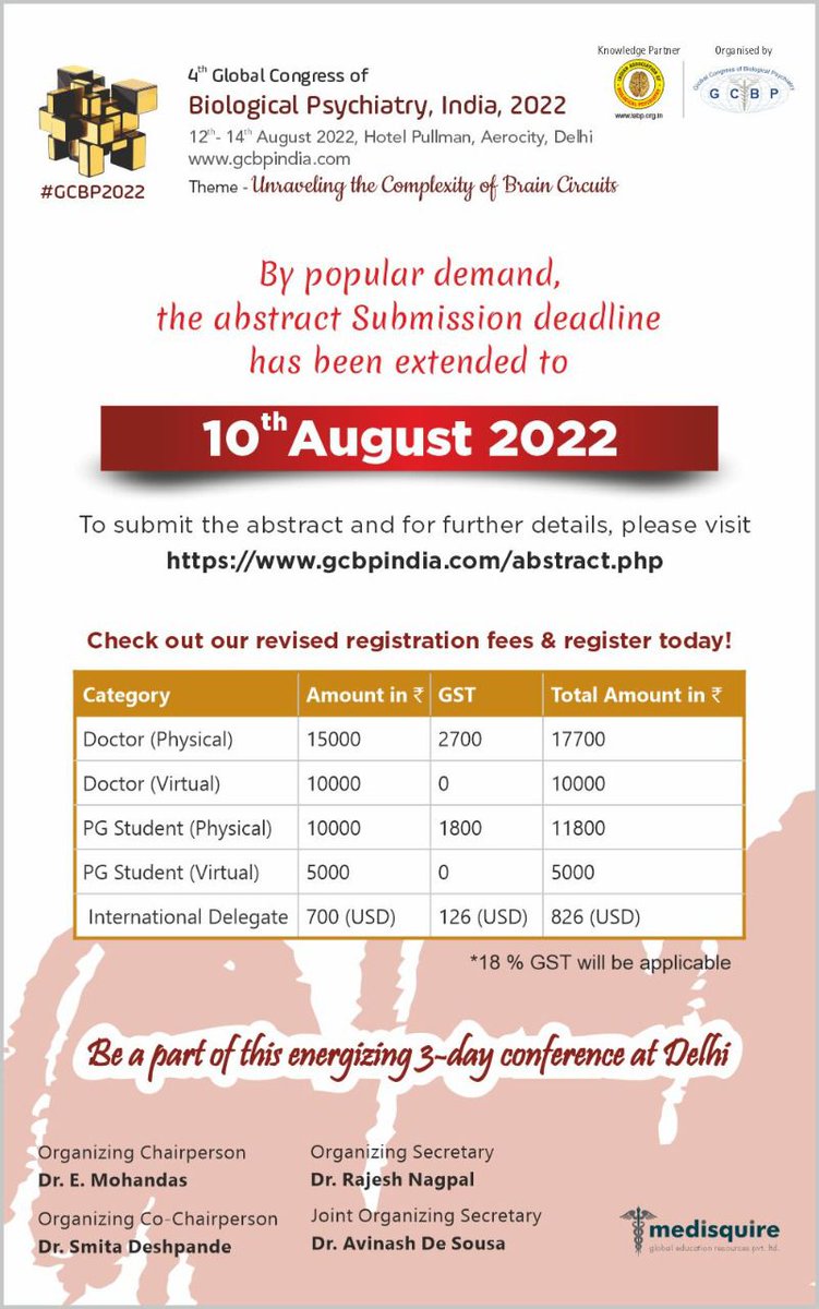 #GCBP2022 Abstract Submission extend to 10th Aug
                                                                                                                   Website: gcbpindia.com