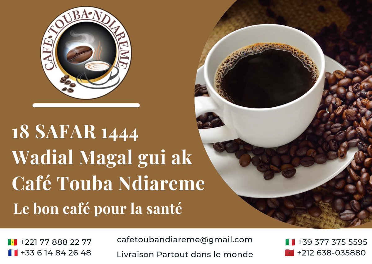 Macif941's tweet photo. #wadialmagaltouba #18safar #1444
@cafe_touba_ndiareme
#le_bon_café_pour_la_santé

#cafe #touba #ndiaréme
#dieureudieufé #serignetouba  #diarama #mamecheikh https://t.co/Ig4QpmLvRX