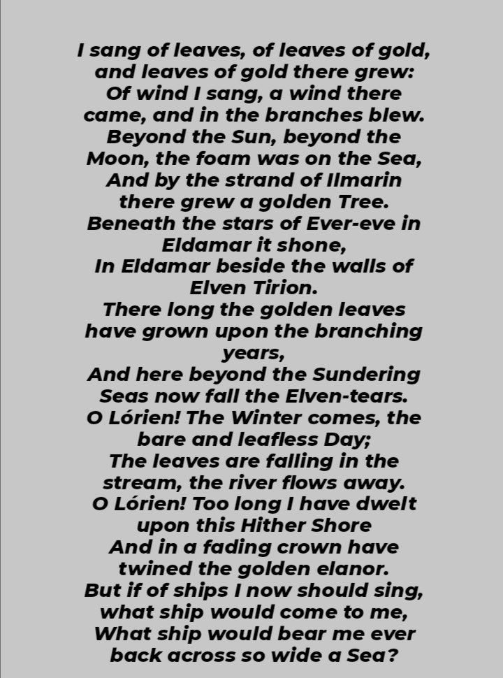 witch_natural's tweet photo. #GALADRIEL’S #SONG OF #ELDAMAR
#JRRTOLKIEN

🎶 I sang of leaves, of leaves of gold and leaves of gold there grew:.. 🎶 https://t.co/R1OqsZtHmM
