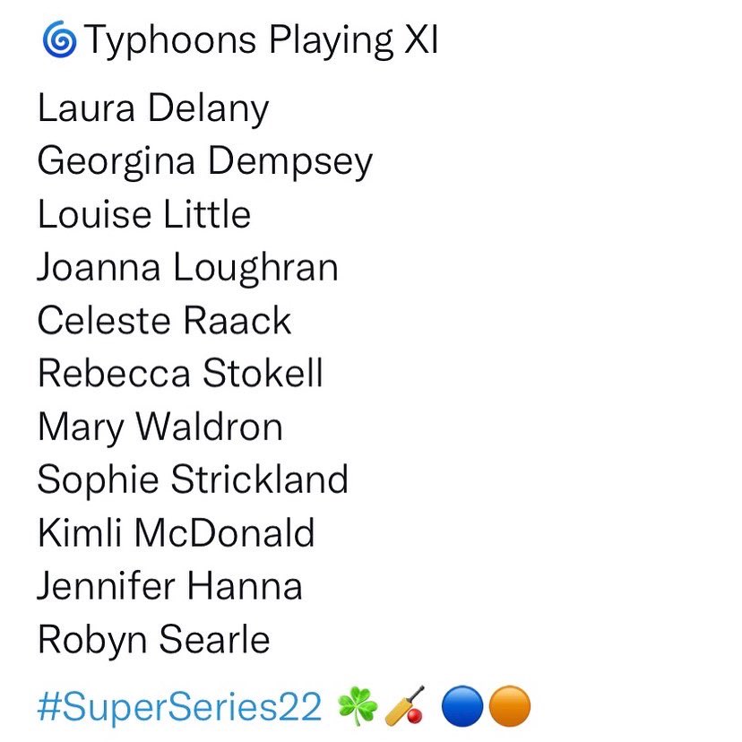 Jennifer Hanna will be making an appearance for the Typhoons today in their Super Series game against the Scorchers! Go well Jennifer!! ❤️💙