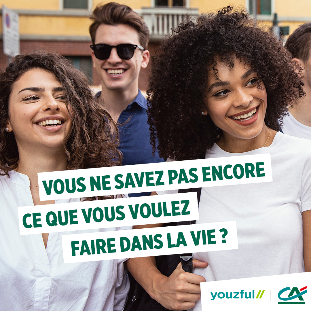 Vous ne savez pas encore ce que vous voulez faire dans la vie 📣
👩‍🏭👨‍💼👨‍🍳 

Entrez dès maintenant en contact avec les #entreprises qui recrutent près de chez vous ❗ 

#YOUZFUL : la plateforme dédiée à l’orientation et à l’#emploi des #jeunes 👇

📣 youzful-by-ca.fr 📣