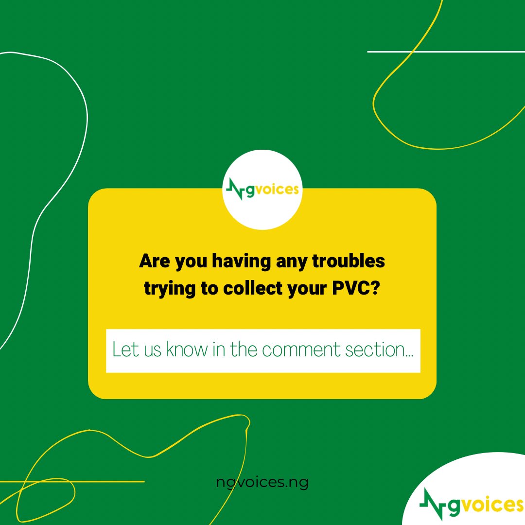 NGvoicesNG's tweet photo. Good morning!
Registration for PVC came to a close on the 31st of July, if you are having any trouble trying to collect your PVC, please let us know in the comments.
Thank you for your support thus far.🤩
#NGvoices #sabi #nigeria #Ibadan #osun #GoGetYourPVCs #vote #2023elections https://t.co/GE5pHltPNk