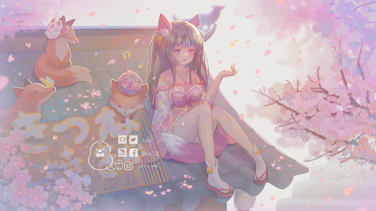JEN30825's tweet photo. 狐友達 #桜 #仕事絵 #可愛い #女の子 #狐 #和風 #歌う #C6F https://t.co/3JnmaqkJ9c https://t.co/TeJzDvUzb0