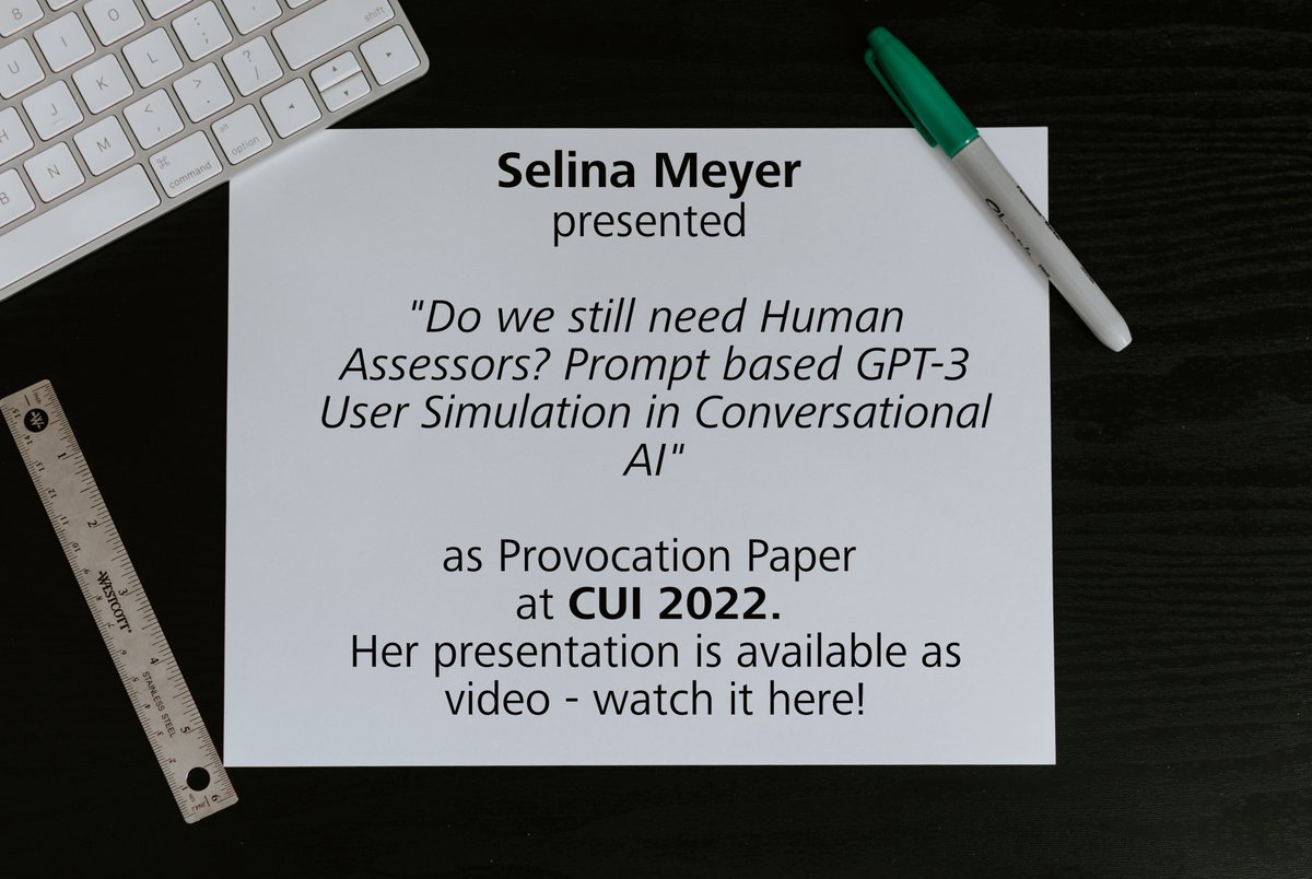 Our PhD Student <a href="/selina_mey/">Selina Meyer</a>  presented a provocation paper at CUI 2022. You missed it but are interested? The presentation was recorded and can be viewed now: youtube.com/watch?v=SdSp9D… #conversationalai #cui2022