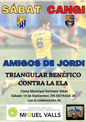 fmiquelvalls's tweet image. ‼️"Amigos de Jordi" Triangular benèfic a benefici de les persones afectades d'ELA i les seves famílies

📆 Dissabte 10 de setembre
📍 Camp Municipal Germans Sàbat, Girona
⏰ A les 20h
👉Preu de l'entrada 2€

No hi faltis!!!

#ela