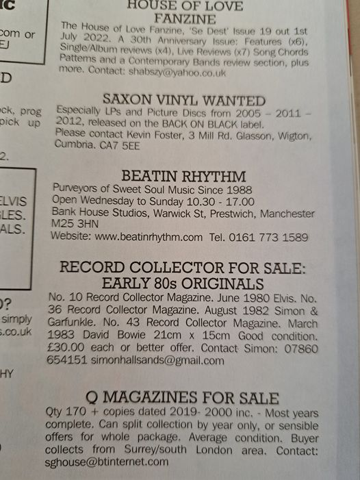 _BeatinRhythm's tweet photo. As seen on Page 127 of this months Record Collector...#sweetsoulmusic #recordcollector #supportyourlocalrecordshop https://t.co/xipVRzLBOK