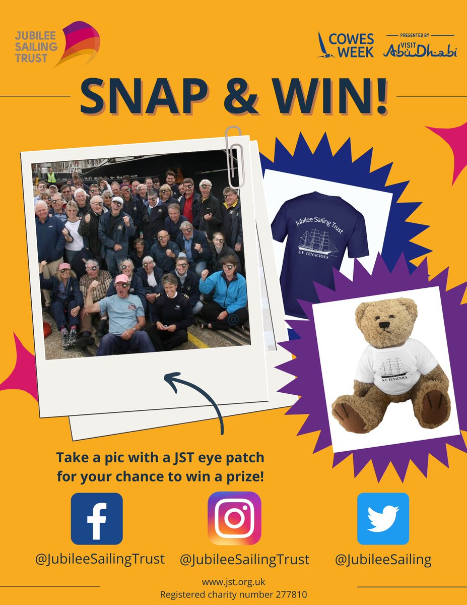 JubileeSailing's tweet photo. Ahoy there @CowesWeek2022 visitors!
A little reminder to head to our stand at Cowes Regatta Village (on Cowes Parade) to find out about our pirate-themed social media competition and the special prizes up for grabs! 🏴
Closing date is tomorrow!
#CowesWeek2022 #CowesWeek22 https://t.co/ssU3jJx6SP