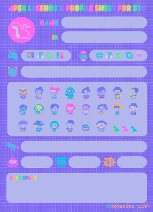 Apex自己紹介カードテンプレのtwitterイラスト検索結果