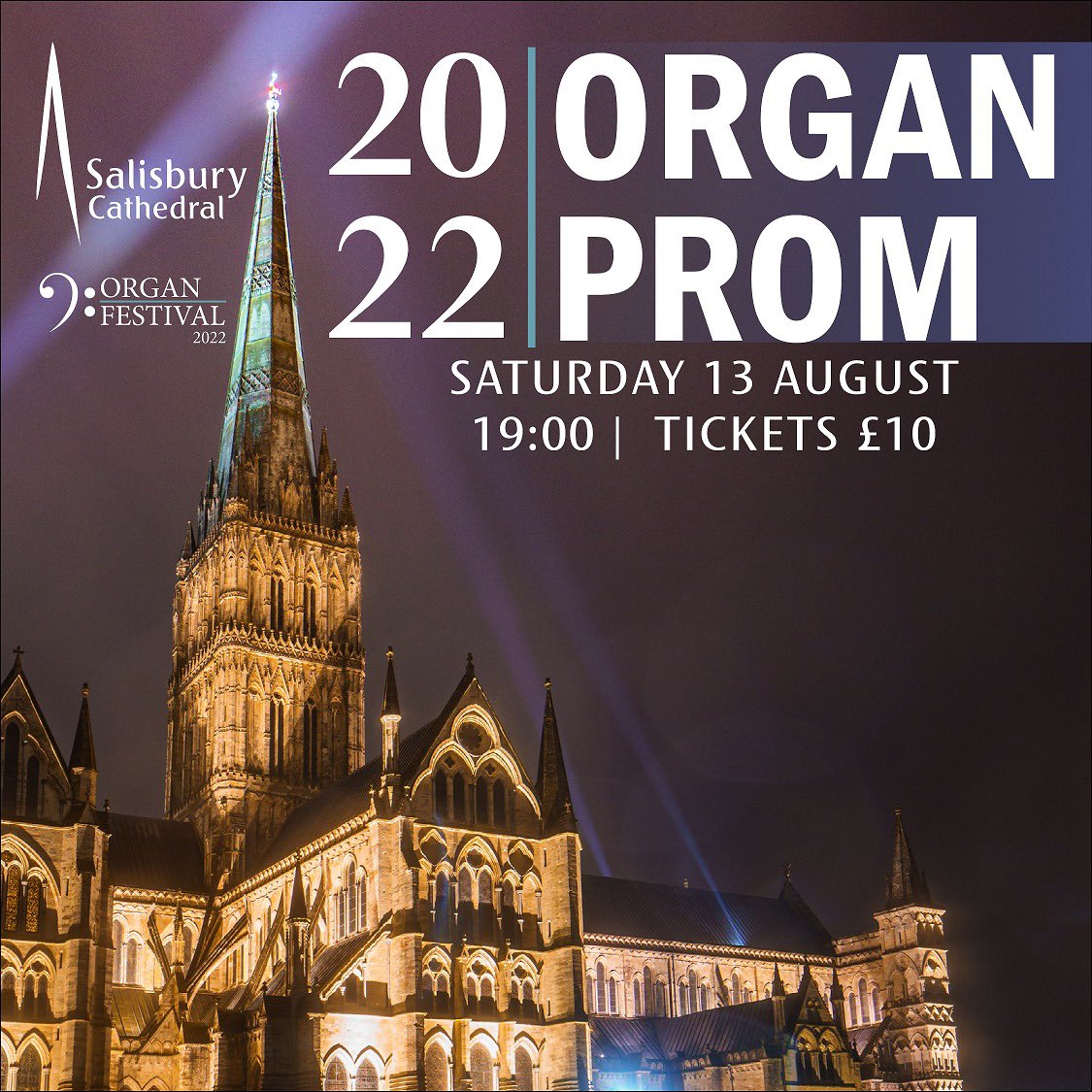 Cannot wait for our Organ Prom on 13 Aug 7pm. Big screen, classics, transcriptions, film scores, the lot! And Pimm’s… Book at @SalisburyCath website. Only £10…