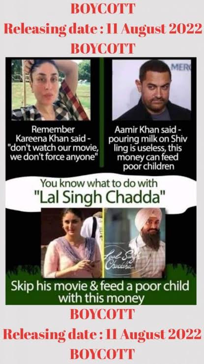 sidbansalbjp's tweet photo. We feel unsafe to watch your remake movie. Have high regards for Forrest Gump. #BoycottLaalSinghChaddha #Lalsinghchadda https://t.co/bH2tnpoYos