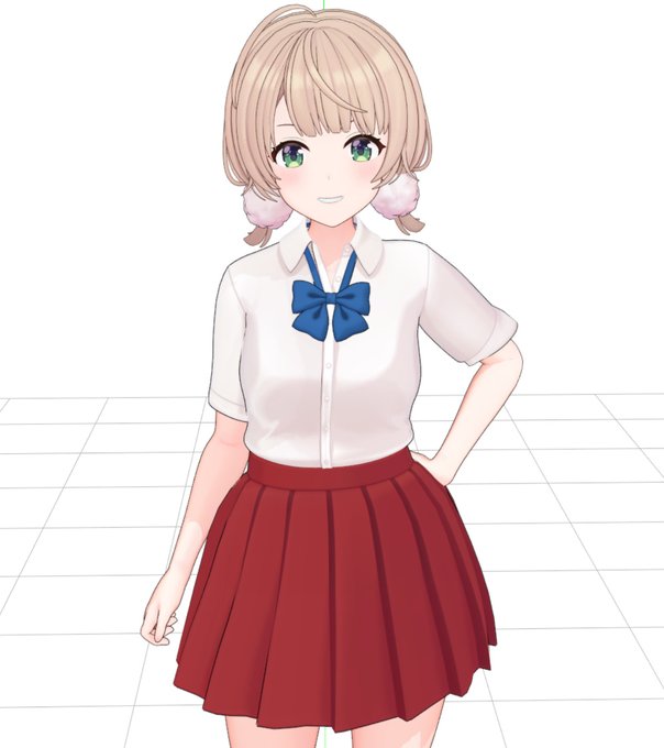 ・夏服調整、夏用髪作成
夏用髪を作成しました～🤗
あと口の「い」を調整しました
これでつよつよそうな顔が少し自然になったかなと思います
まっまのつよつよ顔すこ😋
ファンティア、Patreonも更新しています 