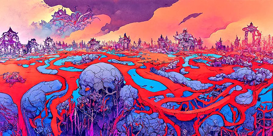 Oof, had to share this one. So much fun. I think I'll put this into the back pocket and do some post work and upscaling / enhancement / upstitching and maybe produce a desk mat with it via <a href="/_wolfknap/">wolfknap</a>. The color combo alone is making me hungry!

#aiart #aiartwork #aiartcommunity