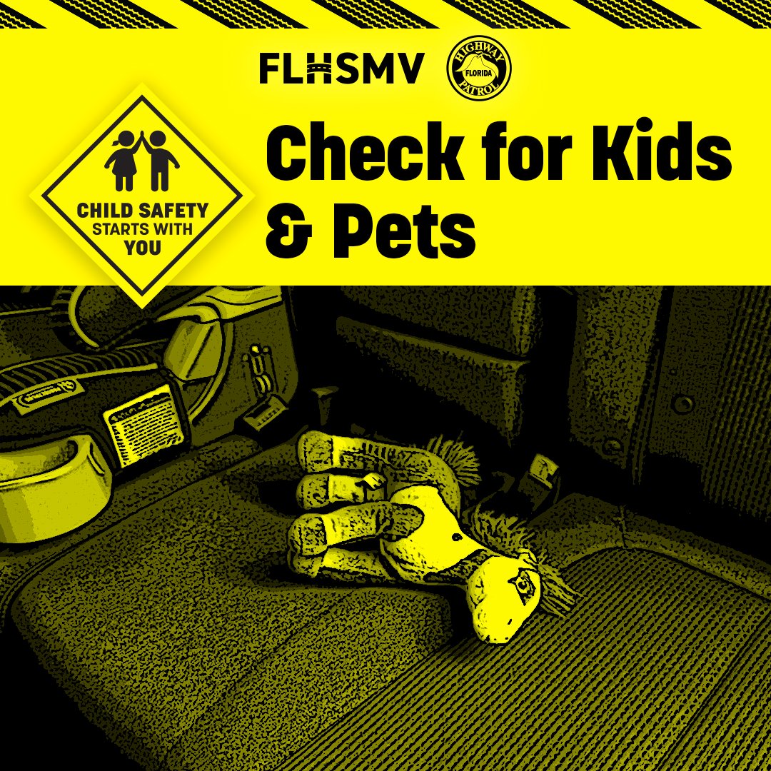 LCFlaPD's tweet photo. It's #ChildSafetyAwarenessMonth with August being one of the hottest months of the year, we want to remined everyone to check vehicles for pets and kids. 
#ChildSafetyFl @FLHSMV https://t.co/5sZZ9E1RZ1