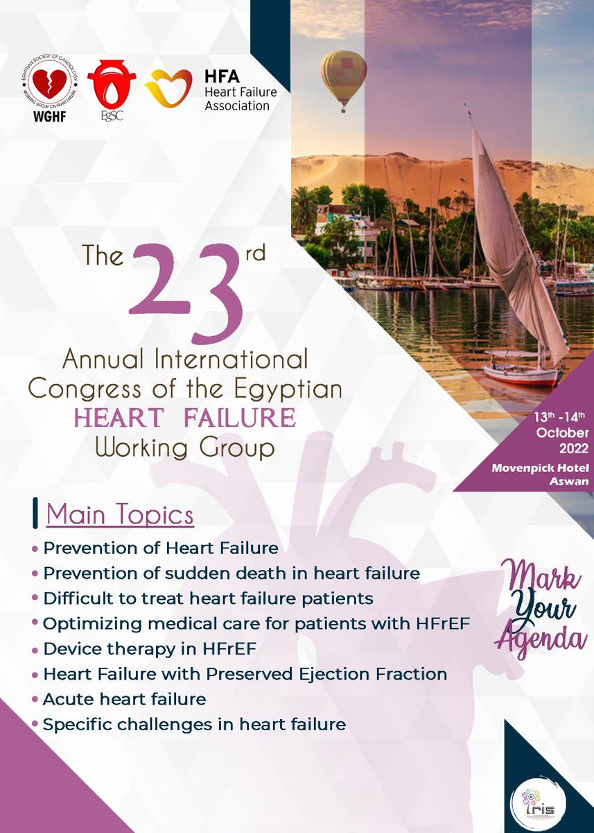 IrisEventsMgt's tweet photo. Mark your Agenda 

The largest most comprehensive regional Heart Failure Conference 

#qualityscience 
#EGSC
#IRIS https://t.co/PBxl7MrrT1