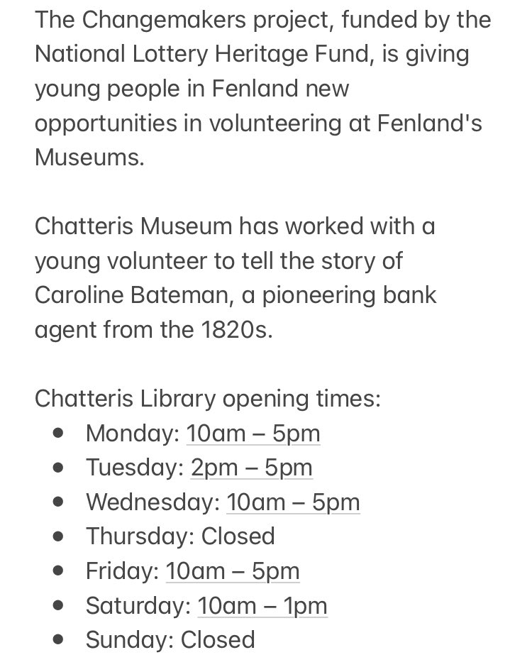 chatterismus's tweet photo. Our exhibition on Caroline Bateman, kindly hosted by Chatteris Library is now open!

@FenlandChange @HeritageFundUK 
#WomensHistory #LocalHistory #Chatteris #WomenInHistory #WomenInBanking #YoungVolunteers #Changemakers #HeritageFund https://t.co/V8RJgN8G27
