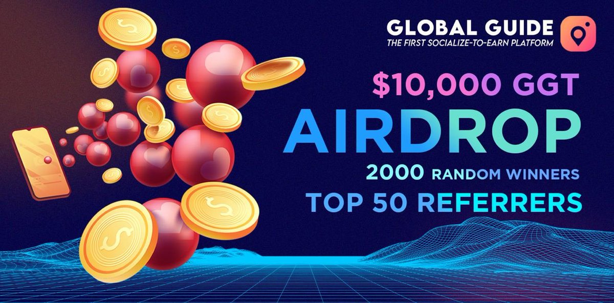 New airdrop: Global Guide (GGT)
Total Reward: 2,000,000 GGT
Rate: ⭐️⭐️⭐️⭐️
Winners: 2,000 Random &amp; Top 50
Distribution: within 2 weeks after listing

Bot Airdrop Link: t.me/GlobalGuide_Bot

#Airdrop #Airdrops #Airdropinspector #BSC #GlobalGuide #GGT #Crypto #Bitcoin