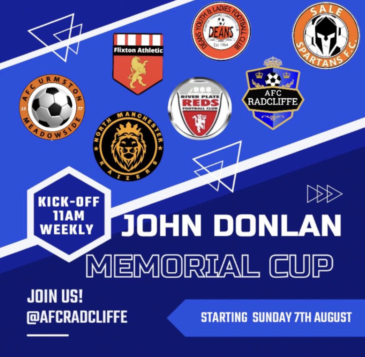 Following a successful pre season and deserved week off, the lads will now play in the John Dolan Memorial Cup against some very good Manchester League sides.

First game is this Sunday vs <a href="/salespartansfc/">Sale Spartans Football Club</a> reserves, come down and support the boys in what could be a good cup run