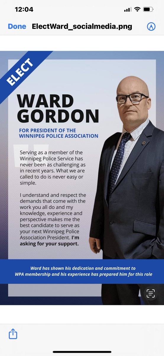 DRAW2263's tweet image. I am running for President of the Winnipeg Police Association. I believe I have the experience, knowledge and perspective to be successful as your next Winnipeg Police Association President