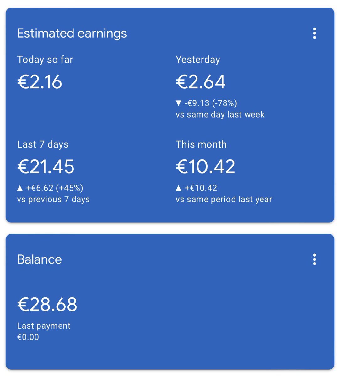 martijnvann's tweet image. So these Adsense ads are not gonna pay any bills 😂. Ok maybe 1 small subscription..

#seo friends what do you recommend with currently 36.500 monthly sessions:

Start with Ezoic right now or wait around 2 weeks and apply for Mediavine?