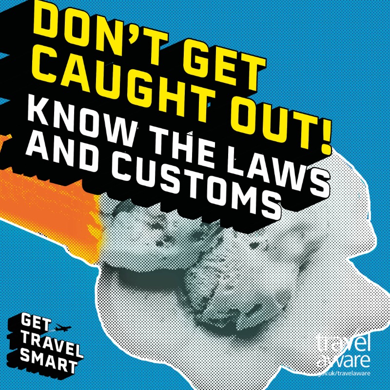 FCDOGovUK's tweet photo. Sun, sun sun! ☀️

If you’re jetting off on a summer holiday, it’s important you check the local laws and customs for your destination as they can vary from country to country 🌍

Know the rules and don’t get caught out.

Click the graphic to learn more 👇

#GetTravelSmart