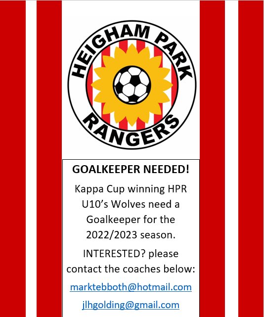 Suzy_Robb's tweet image. My son’s Cup Winning @hprangers1 Wolves U/10’s need a goalie for the upcoming season. 👇👇@NorfolkCYFL @hprangers1