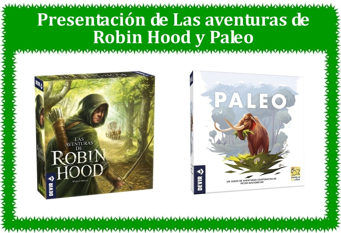 Este mes vuelven las presentaciones de juegos de mesa a @ComicsyMazmorra. El sábado 6 de agosto a partir de las 16:30, te presentamos 'Las aventuras de Robin Hood' y 'Paleo', ambos editados por @DevirIberia. ¡Ven a probarlos! 😀