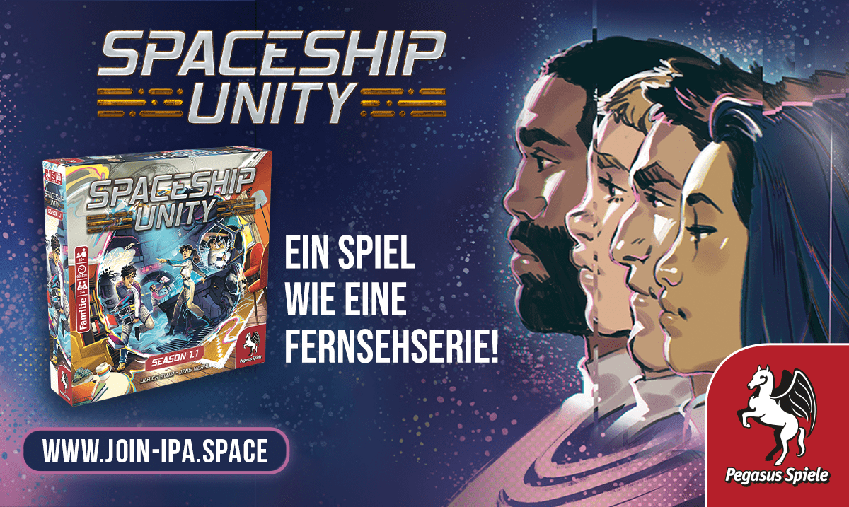 pegasusspiele's tweet photo. "Große Abenteuer erwarten euch“… Kommt zur IPA und erlebt galaktische Abenteuer im kooperativen Actionspiel SPACESHIP UNITY.
Unser neues Abenteuerspiel erscheint im Oktober zur #SPIEL22 und verwandelt eure Wohnung in ein Raumschiff.
#JoinTheIPA https://t.co/ihrrKJLj4I