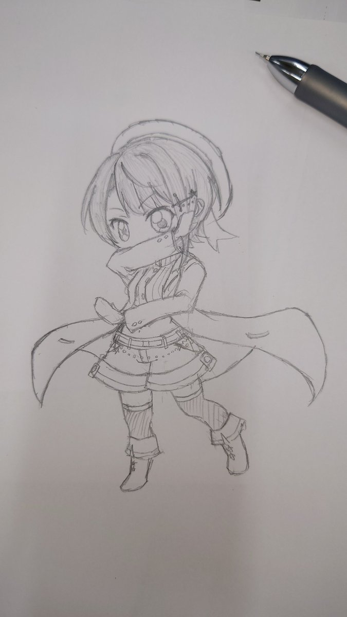 大空スバル 「感化されやすい俺は船長の配信を見ながらにSDスバルを描いている#プロテインザスバ」|キョーセーのイラスト