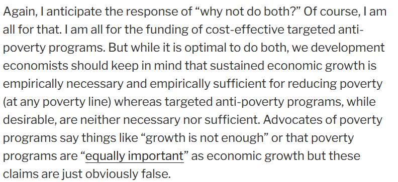 fahadmh's tweet photo. Hot take:

Development orgs working with govts in India should ask: what is govt's *core* job? Is it to create conditions for prosperity or run analgesic programmes?
 
If former: what creates prosperity? Redistribution is neither necessary nor sufficient condition 🧵(1/n) https://t.co/0I6IBrZ19Q