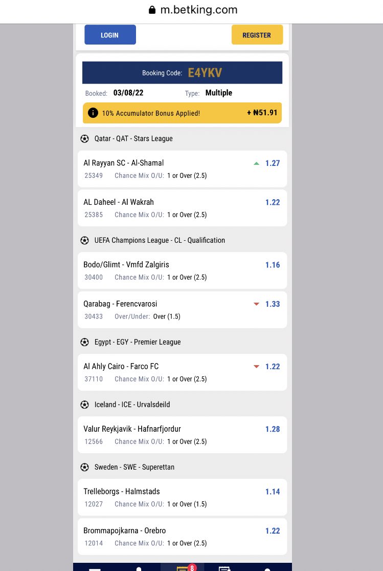 5 odds on @BetKingNG Code: E4YKV Don’t have a Betking account? Register & Deposit here 👉 bking.me/brightutd Mobile link 👉 bking.me/bubkcd #ThatBetKingFeeling