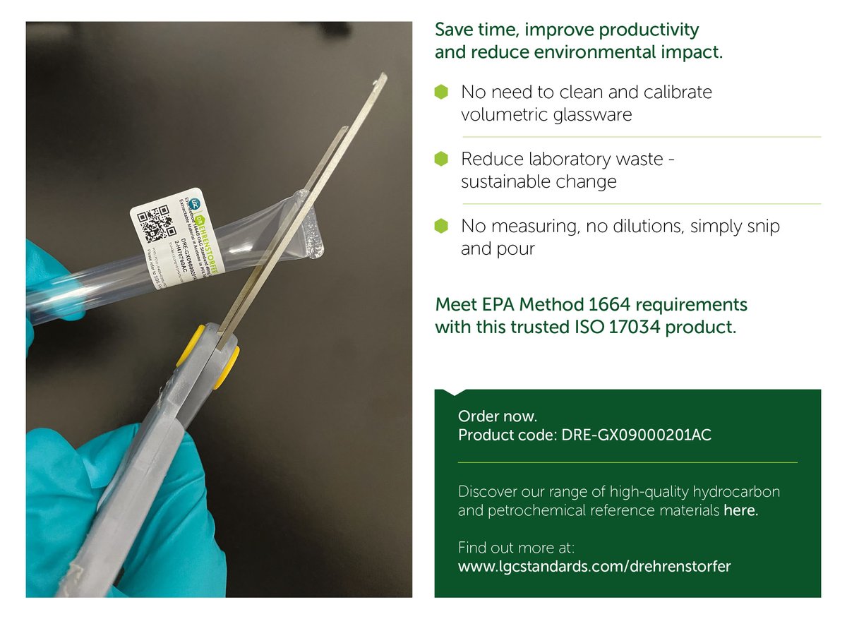 LGCStandards's tweet image. 💭Looking for ways to improve productivity and sustainability in #OilandGrease analysis? Our quick snip Spiking Solution can help you just do that. 

👇Check out the flyer &amp;amp; see how you can meet #EPAMethod 1664 requirements with this #ISO17034 product: okt.to/ZcnsTV