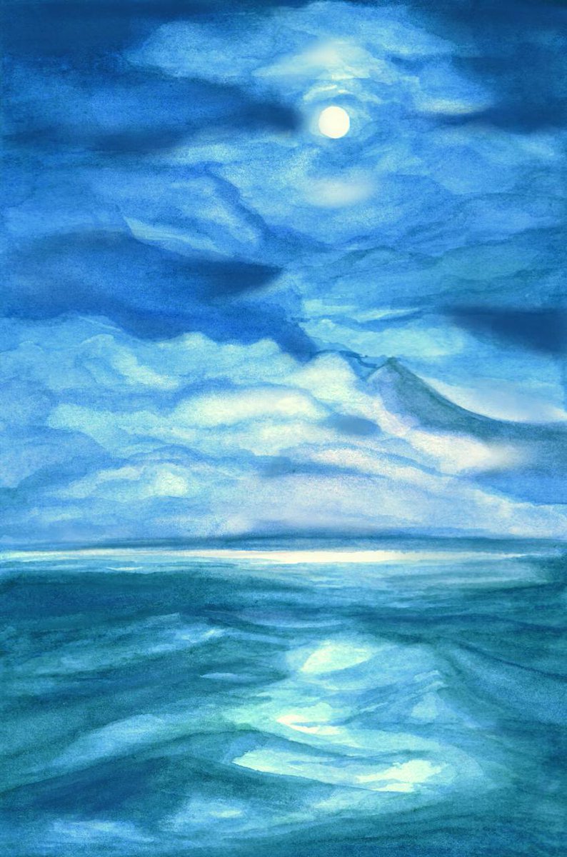 Lio_artist's tweet photo. Dreams are a beautiful place for our dreams🌟 I have been dreaming for so long to see the sea again and conquer its blue expanse under sail. I dedicate this watercolor work to this dream🌟🌊 Good night #NFTFam and may your dreams come true🌟 https://t.co/wsBVTKeEnl